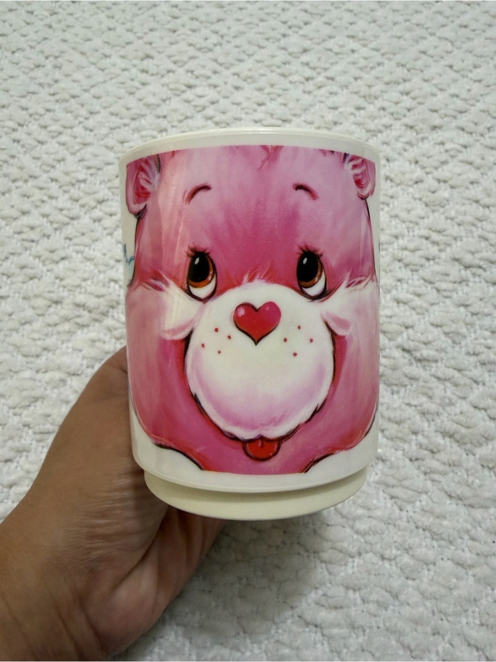 Vintage 1985 Deka Plastics Care Bears Cheer Bear Plastic Mug Cup